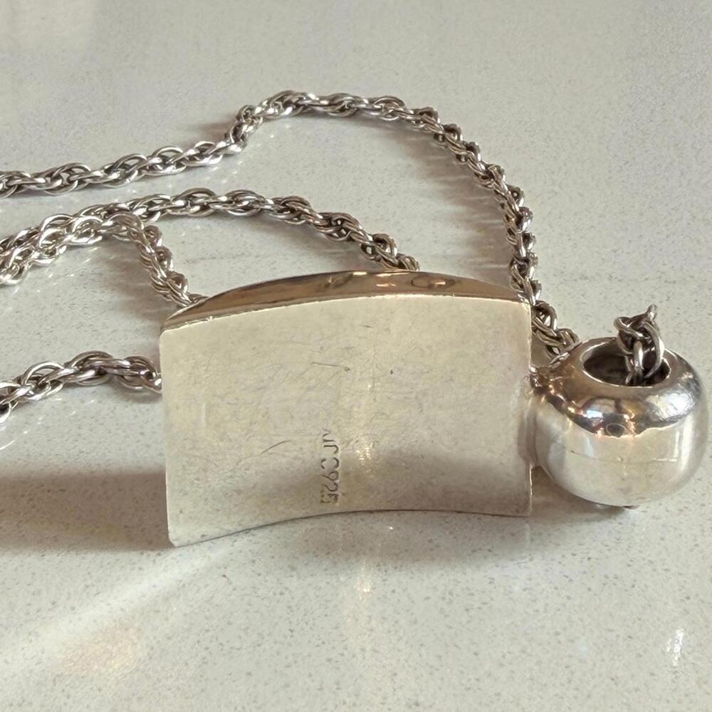 🚫SOLD OUT🚫 VTG Mexico 925 Sterling Silver Turquoise Pendant Necklace - Picture 4 of 7